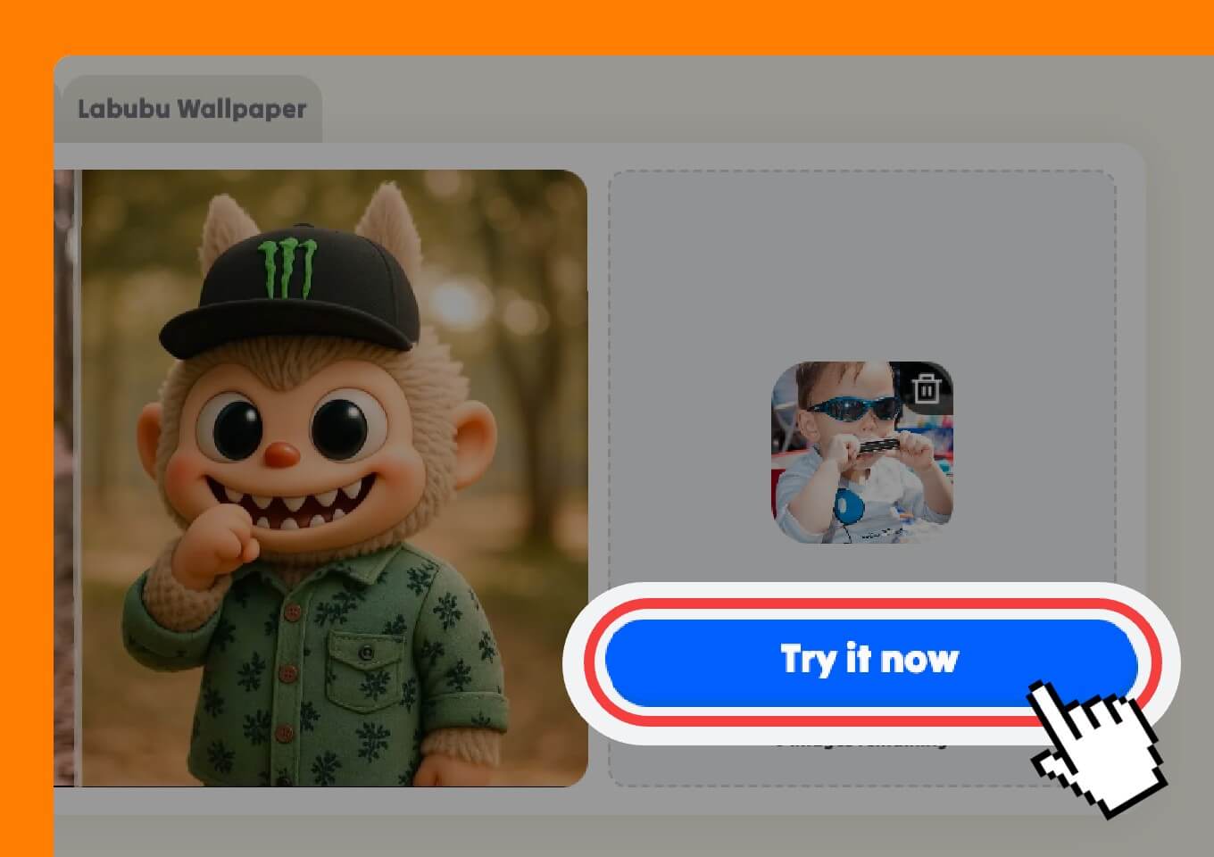 upload your photo to generate labubu doll