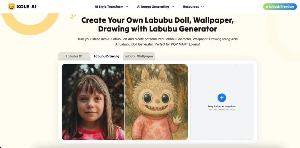 Xole AI Labubu Drawing Generator
